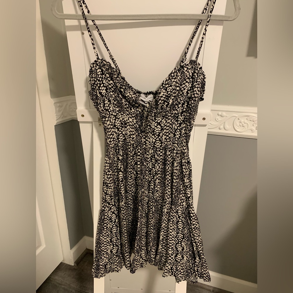 Black and white patterned sun dress - Size S